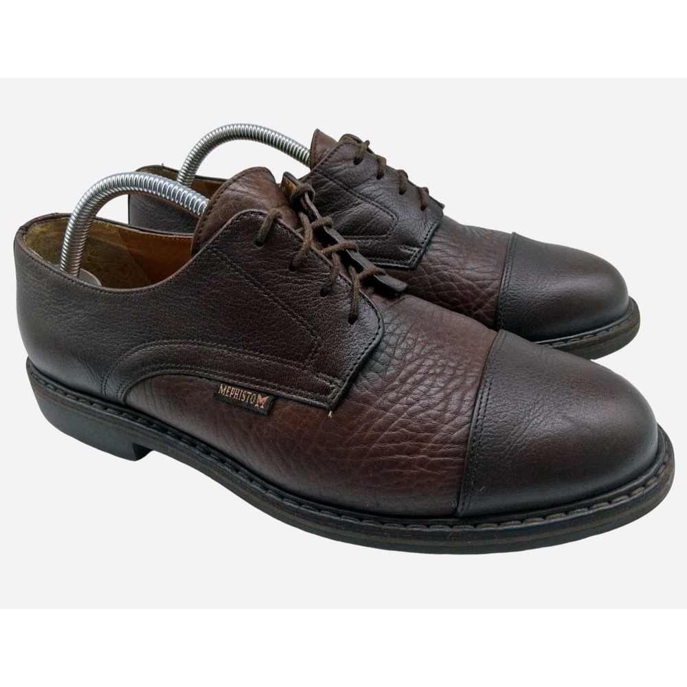 Mephisto Air-Relax Goodyear Welt Shoes Mens Size 9.5 Brown Leather Cap Toe Derby